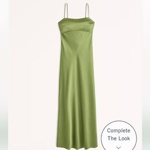 Abercrombie & Fitch NWT Satin Cowl Back Slip Midi Dress
